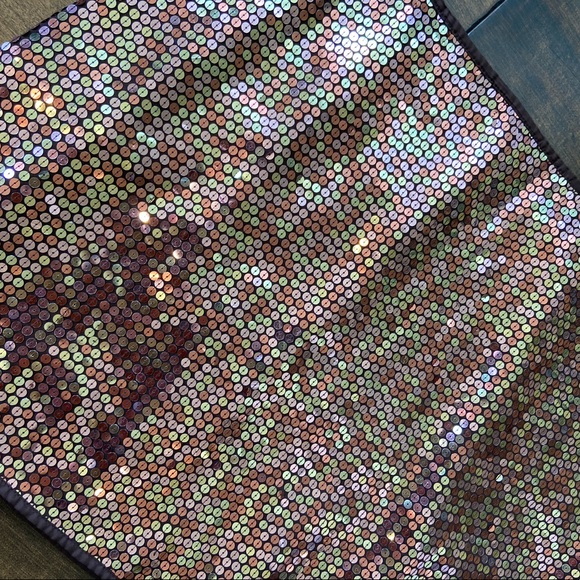 Express Copper Brown Sequined Mini Skirt 11/12 New Years Eve, Glitter, Sequins - Picture 2 of 4